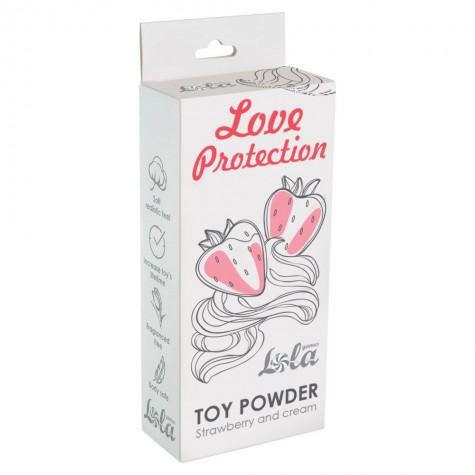 Пудра для игрушек Love Protection с ароматом клубники со сливками - 30 гр.